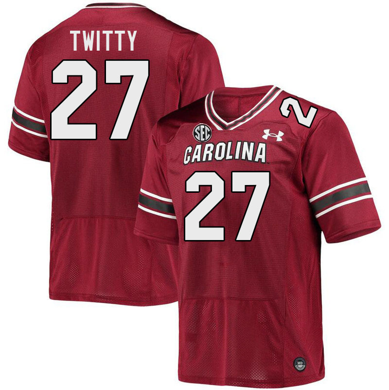 Men #27 D.J. Twitty South Carolina Gamecocks 2023 College Football Jerseys Stitched-Garnet